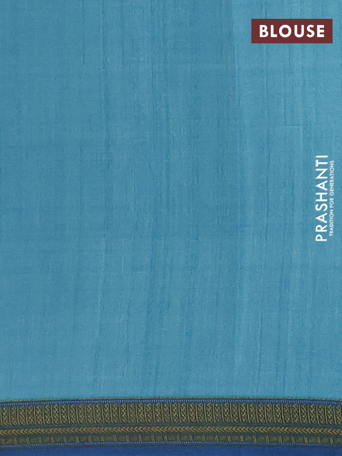Semi crepe saree blue shade with kalamkari prints and printed border - Image 4