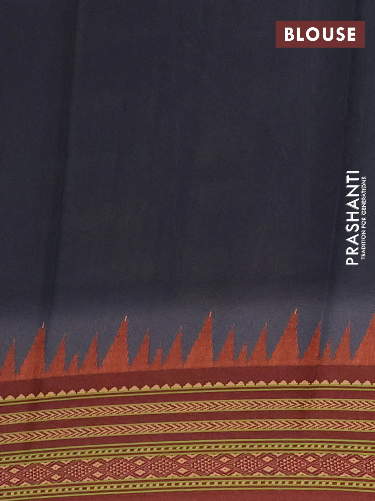 Semi crepe saree elephant grey and maroon with allover ikat prints and printed border - Image 4