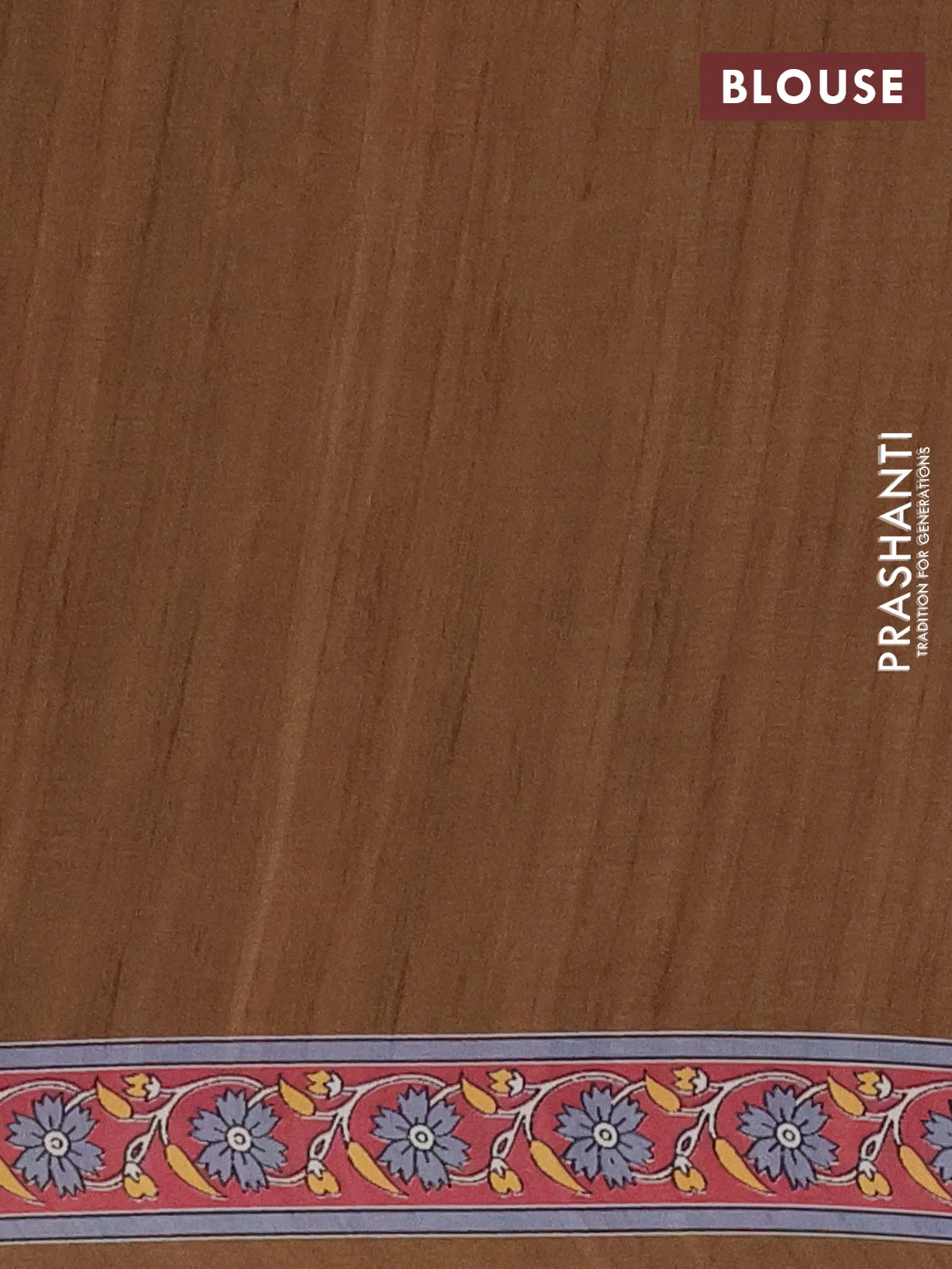 Semi crepe saree mustard yellow with allover kalamkari prints and printed border - Image 4