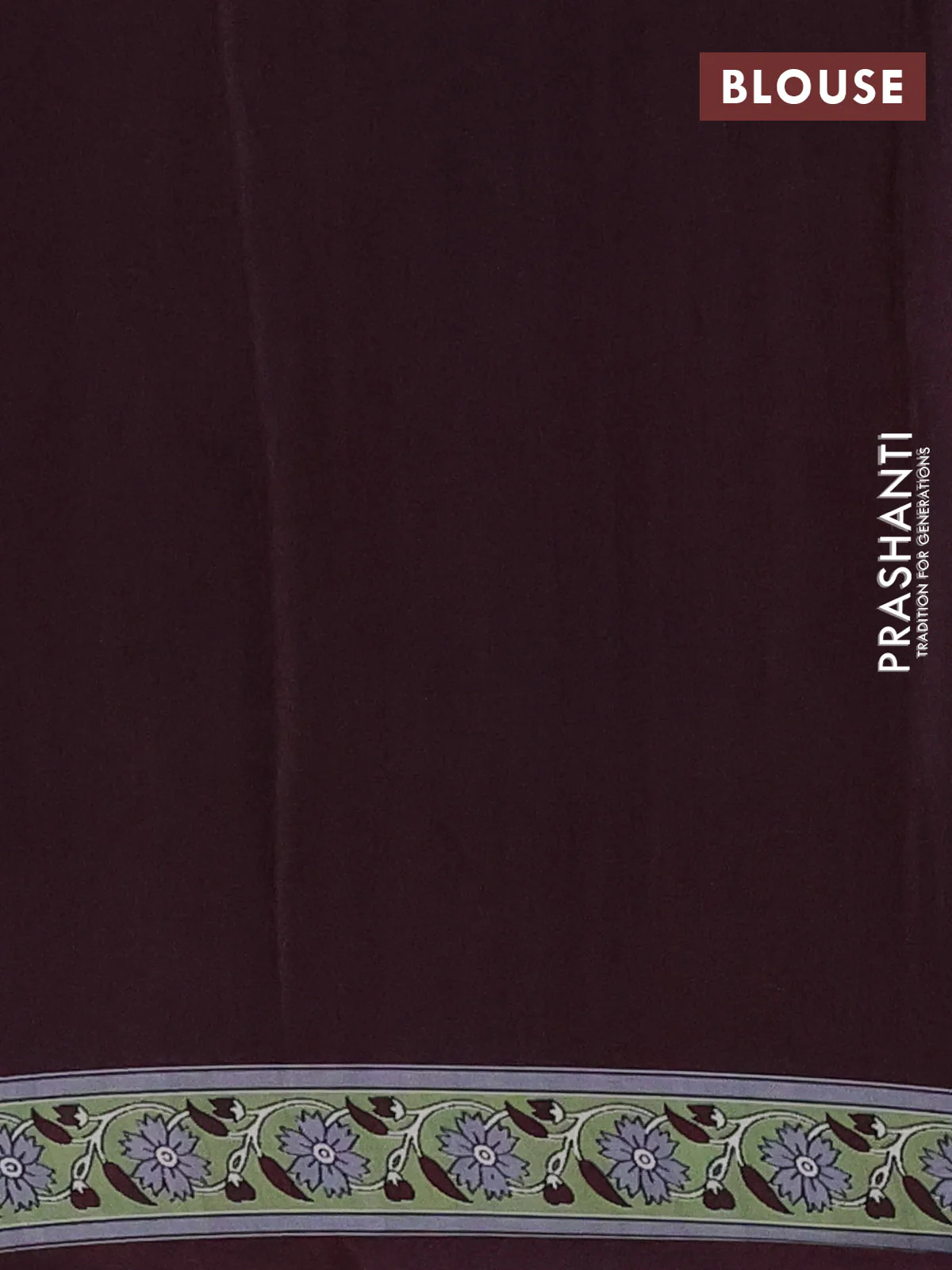 Semi crepe saree wine shade with allover kalamkari prints and printed border - Image 4