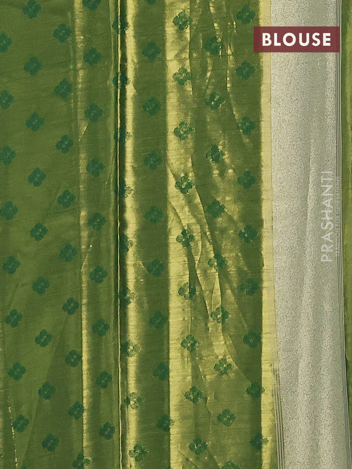 Tissue paithani saree dual shade of gold and green with allover ikat thread weaves and rettapet border - Image 3