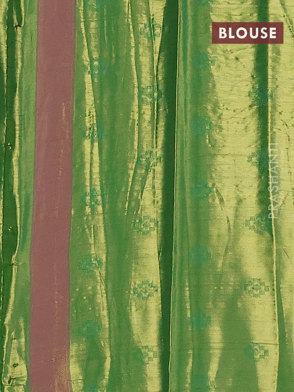 Tissue paithani saree dual shade of peach pink and green with allover ikat thread weaves and paithani style border - Image 3