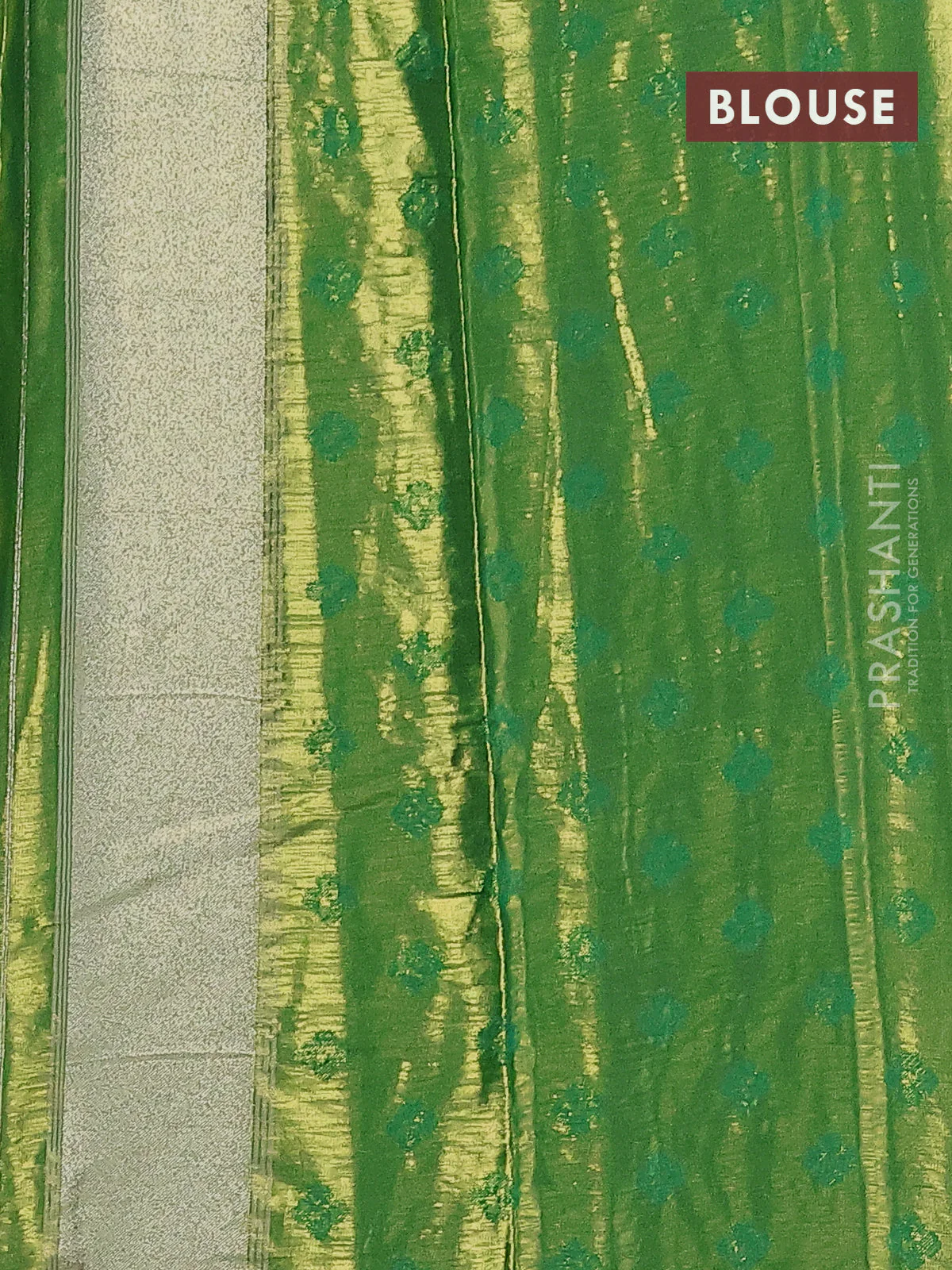 Tissue paithani saree dual shade of reddish gold and green with allover ikat thread weaves and rettapet border - Image 3
