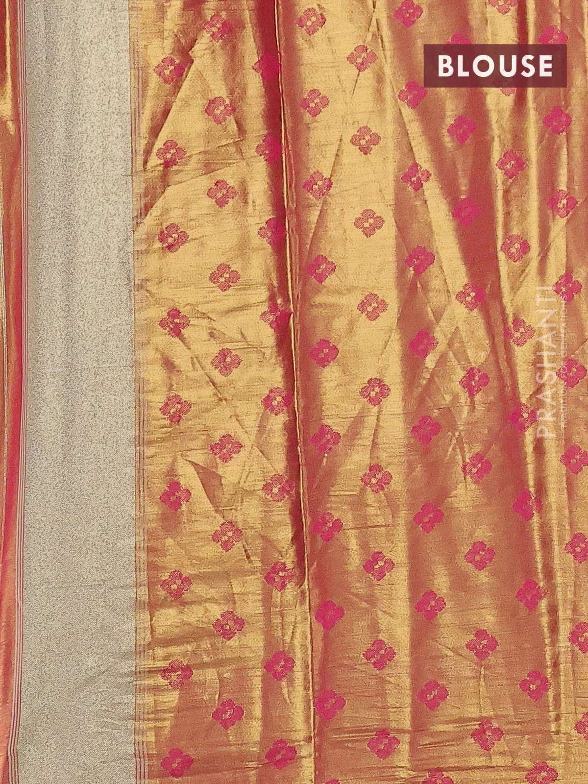 Tissue paithani saree light green and pink with allover ikat thread weaves and rettapet border - Image 3