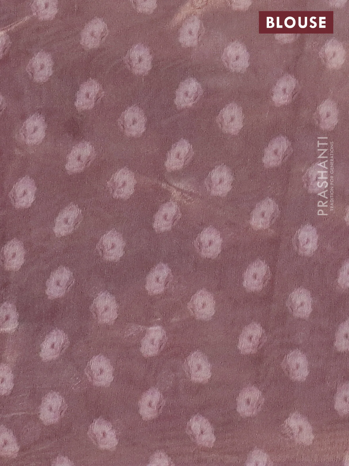 Tissue saree cream and pastel pink with allover zari weaves and floral digital printed border - Image 4