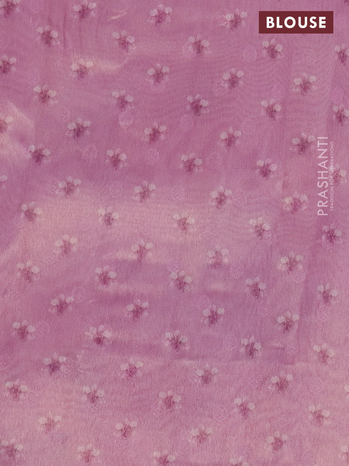 Tissue saree light pink with allover zari weaves and floral digital printed border - Image 4
