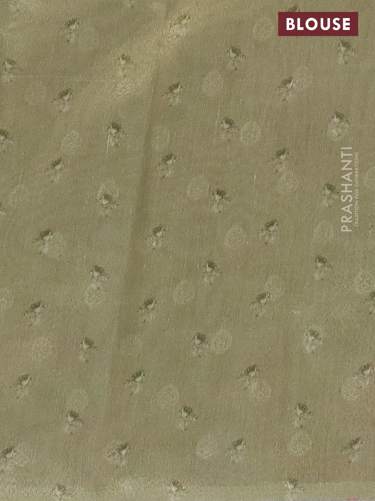 Tissue saree mild peach and pista green with allover zari weaves and floral digital printed border - Image 4