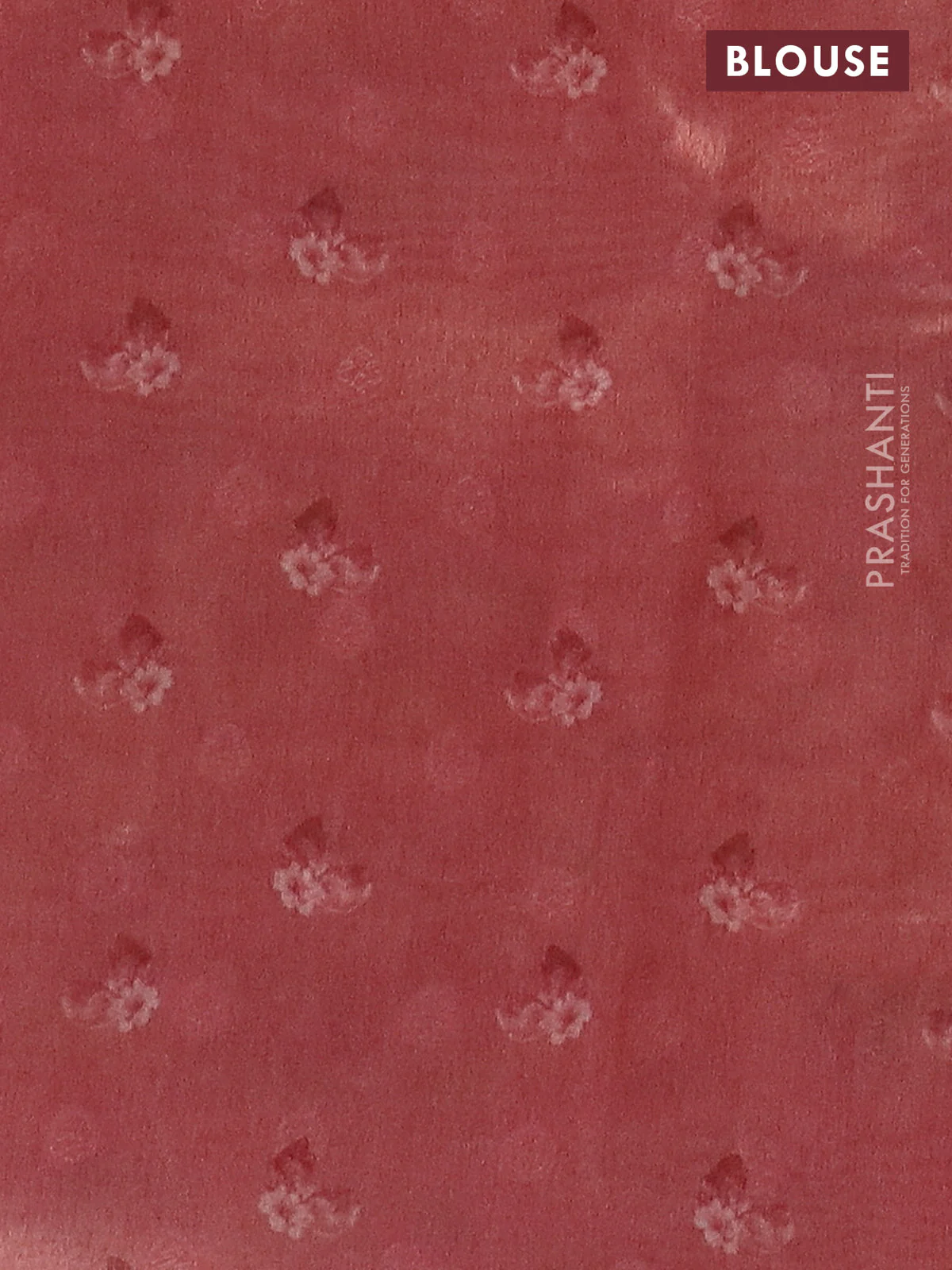 Tissue saree pastel blue and peach pink with allover zari weaves and floral digital printed border - Image 4