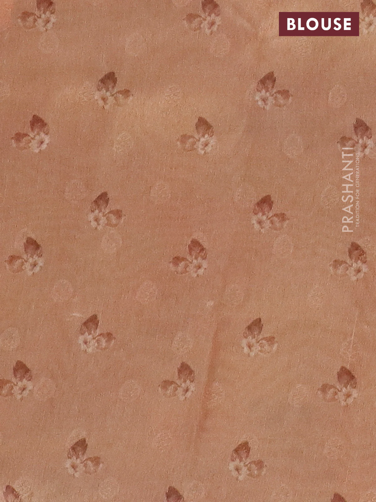 Tissue saree pastel grey and peach shade with allover zari weaves and floral digital printed border - Image 4