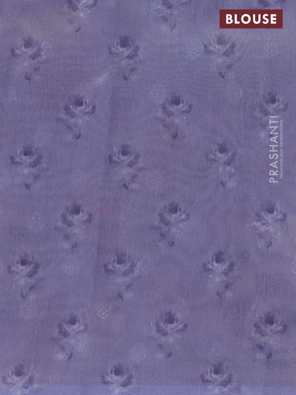 Tissue saree pastel lavender with allover zari weaves and floral digital printed border - Image 4