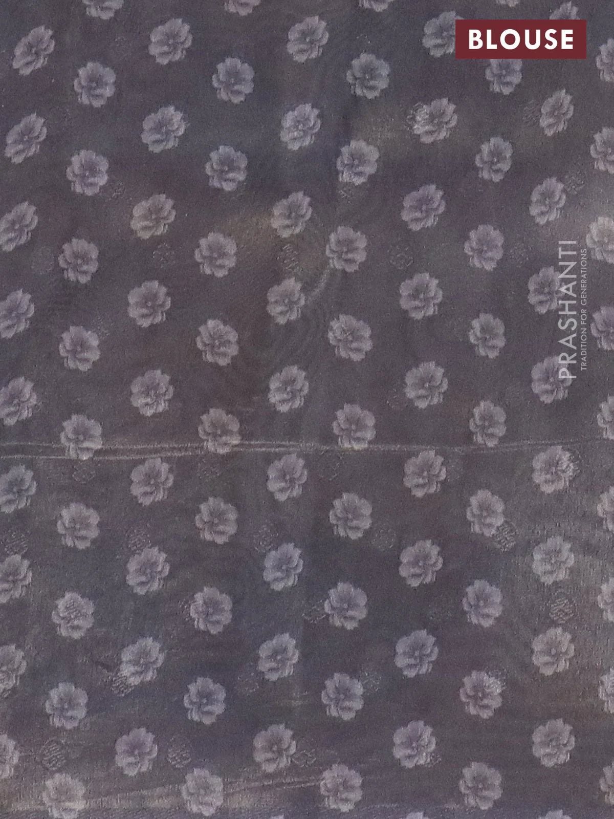 Tissue saree pastel lavender with allover zari weaves and floral digital printed border - Image 4