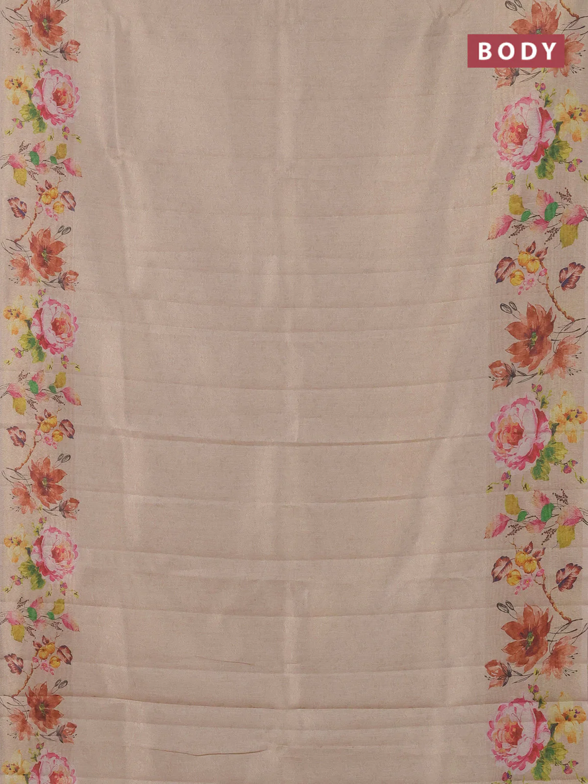 Tissue saree sandal with allover zari weaves and digital printed border - Image 2