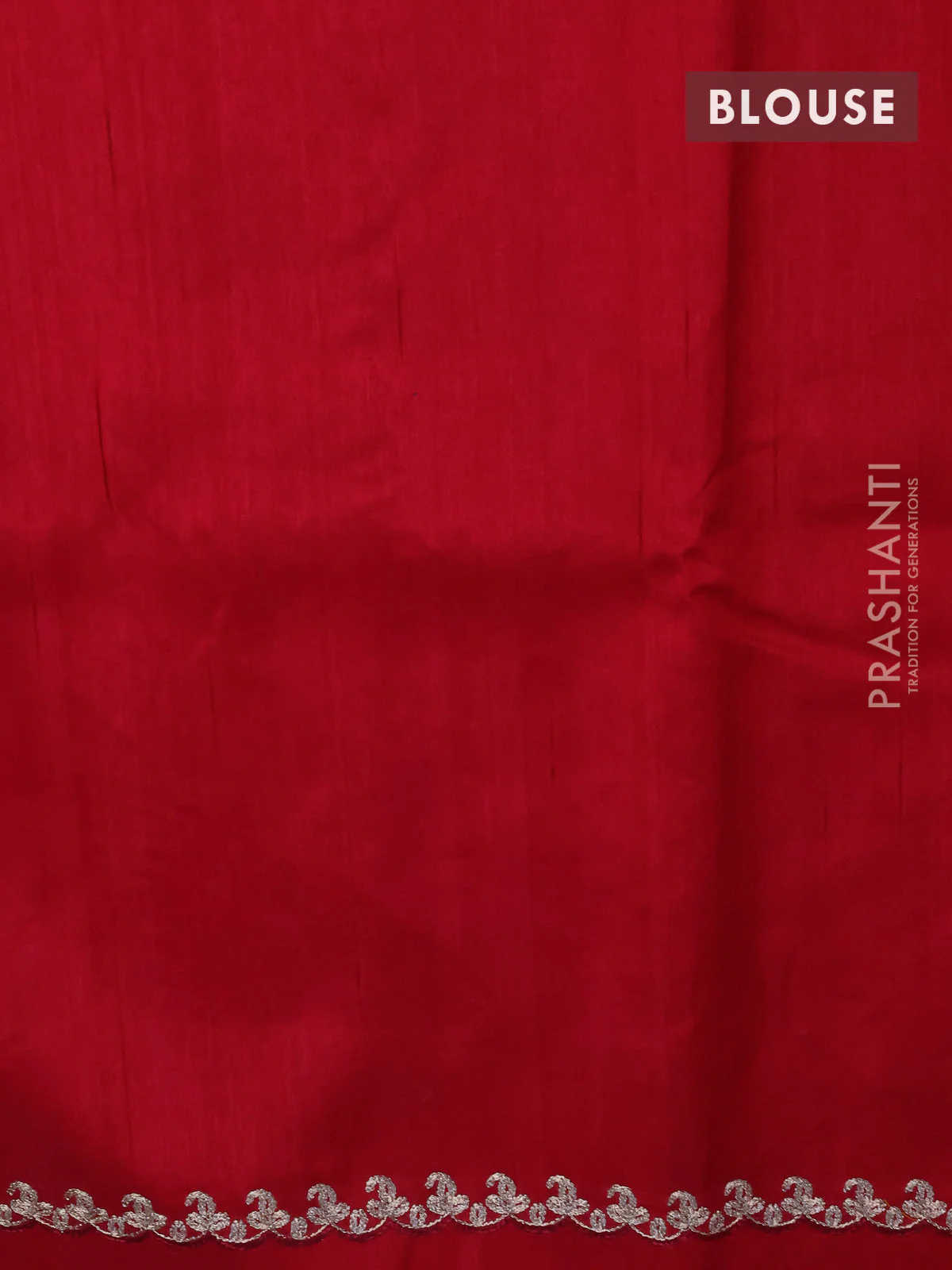 Tussar silk saree pink with plain body and peacock deisgn embroidery work pallu - Image 4