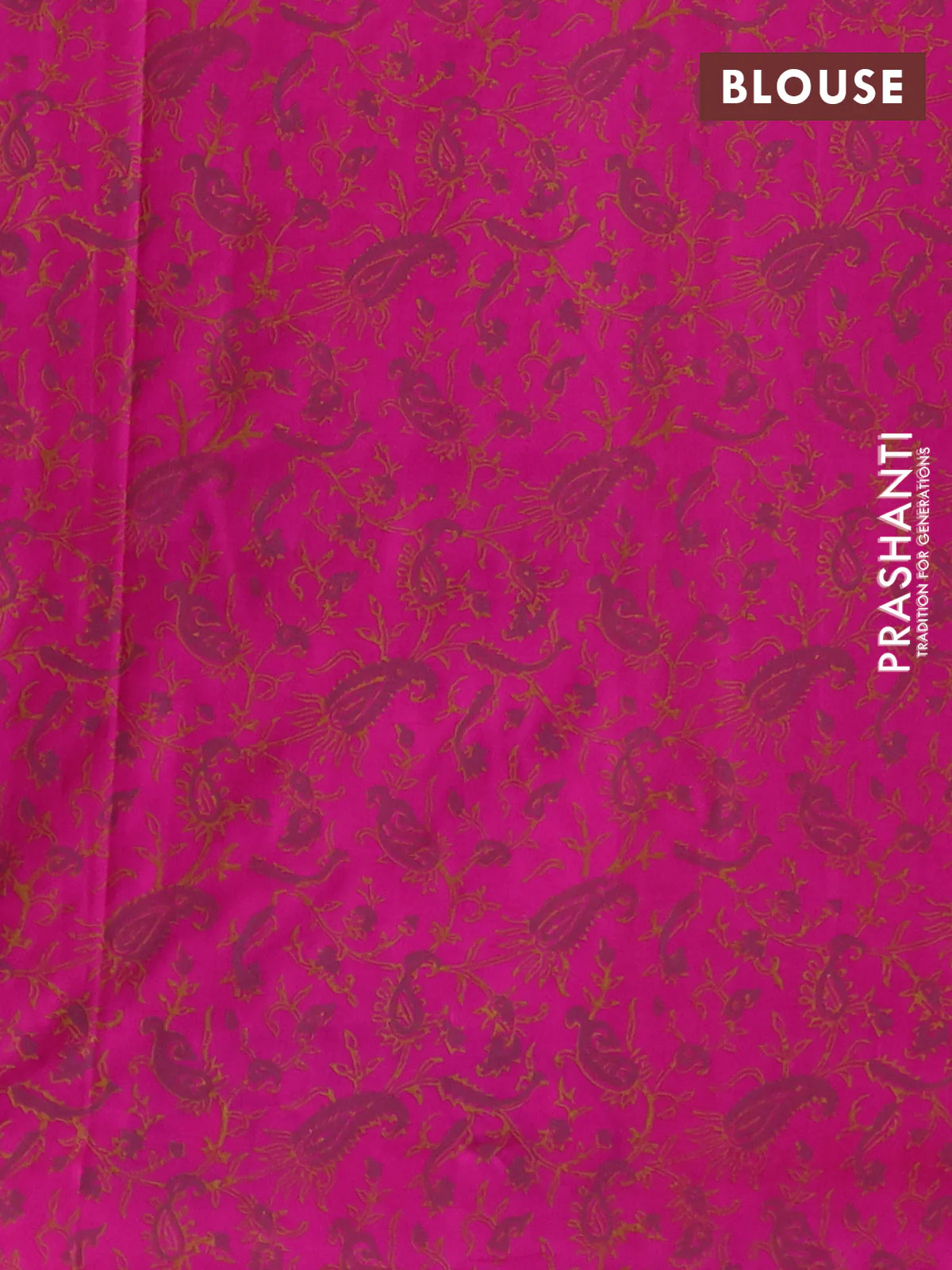 Uppada block printed silk saree dual shade of pinkish orange and pink with butta prints and long printed border - Image 3