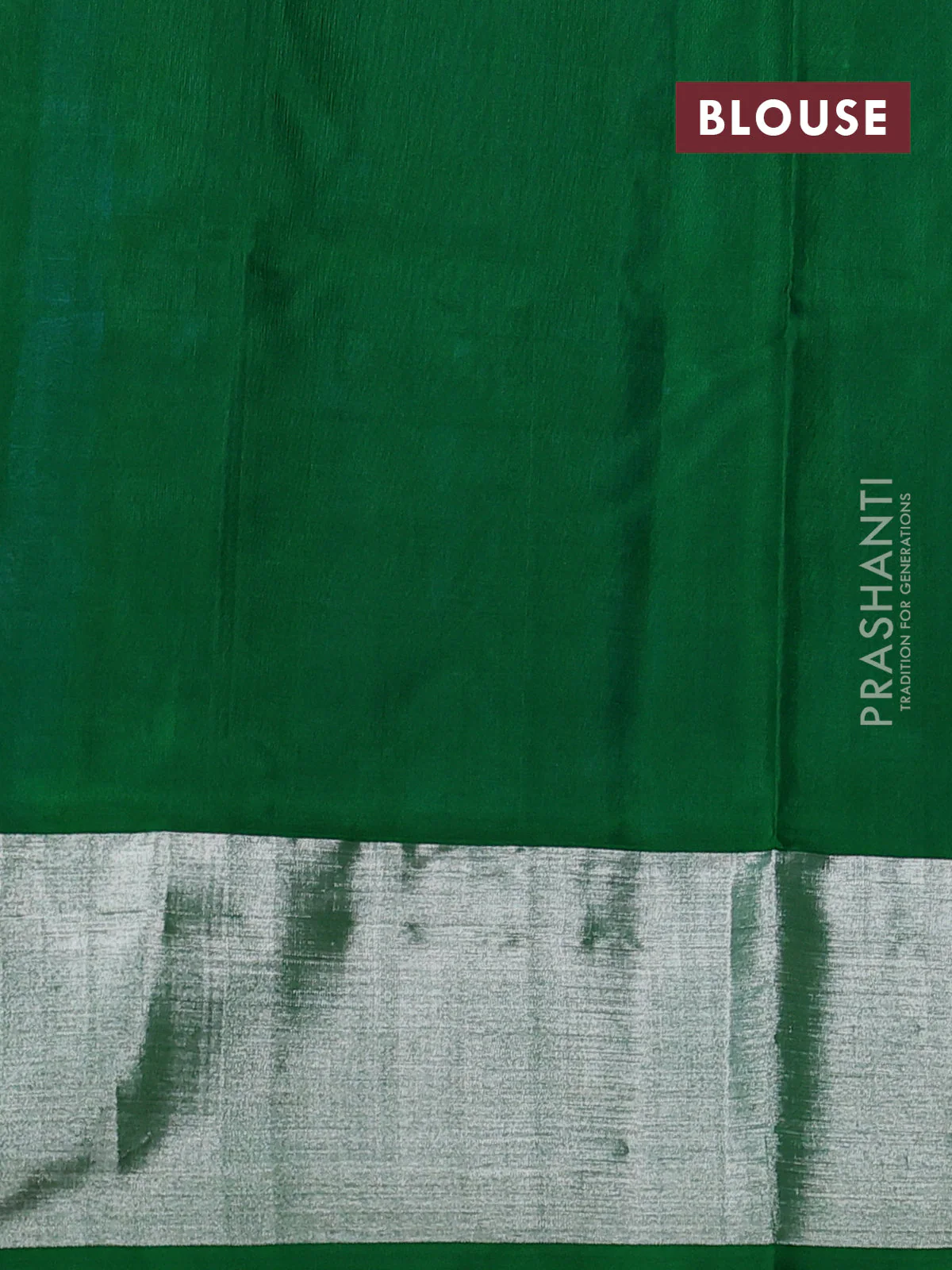 Venkatagiri silk saree dual shade of cs blue and green with silver zari woven buttas and silver zari woven border - Image 4