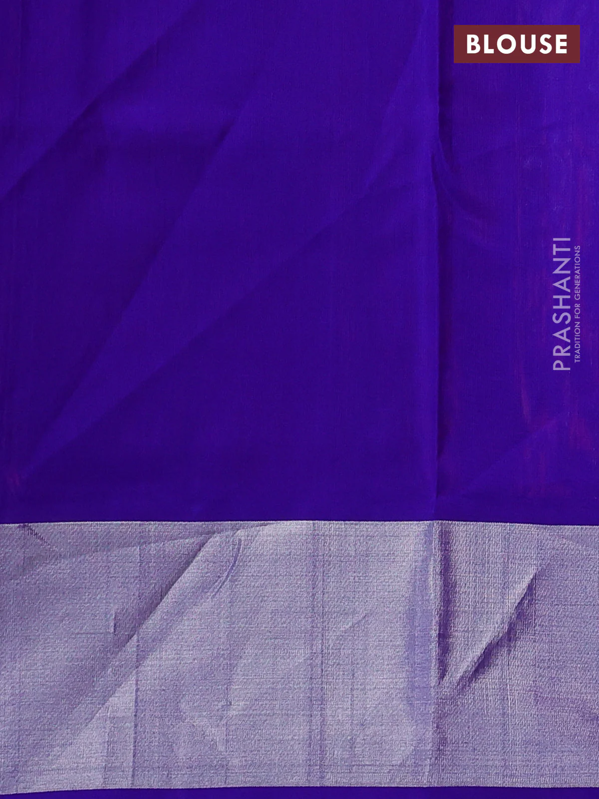 Venkatagiri silk saree dual shade of pinkish orange and blue with allover jamdhani design weaving and silver zari woven border - Image 4