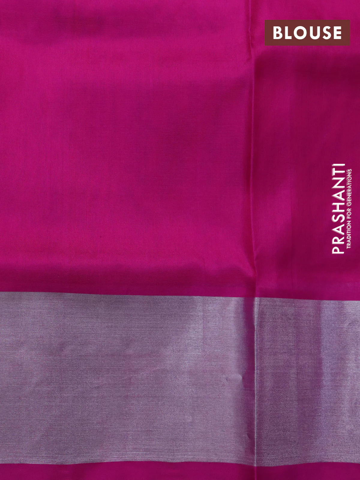 Venkatagiri silk saree dual shade of pinkish orange and pink with allover silver zari weaves and silver zari woven border - Image 4