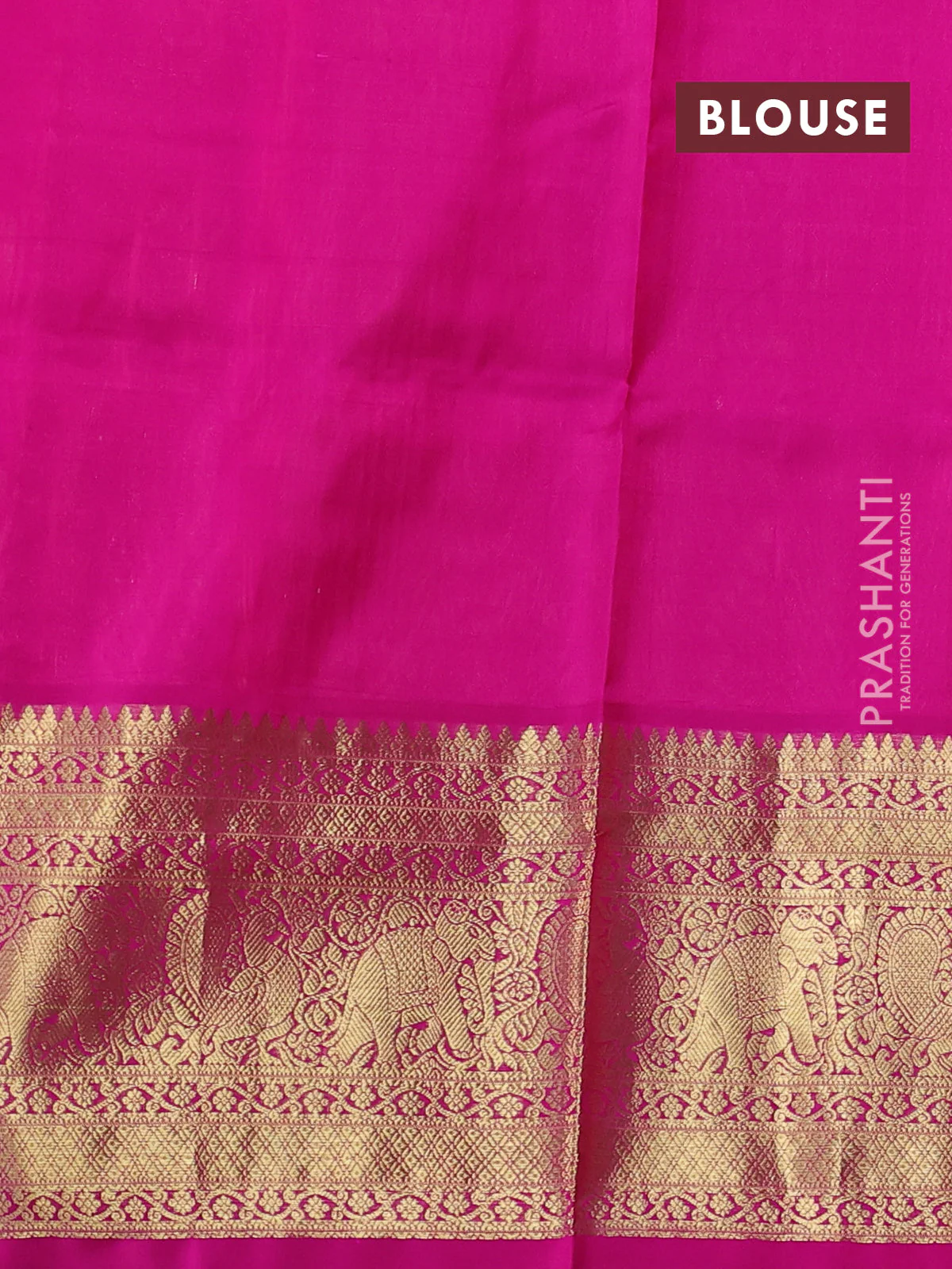 Venkatagiri silk saree dual shade of pinkish orange and pink with allover zig zag zari weaves and long zari woven border - Image 4
