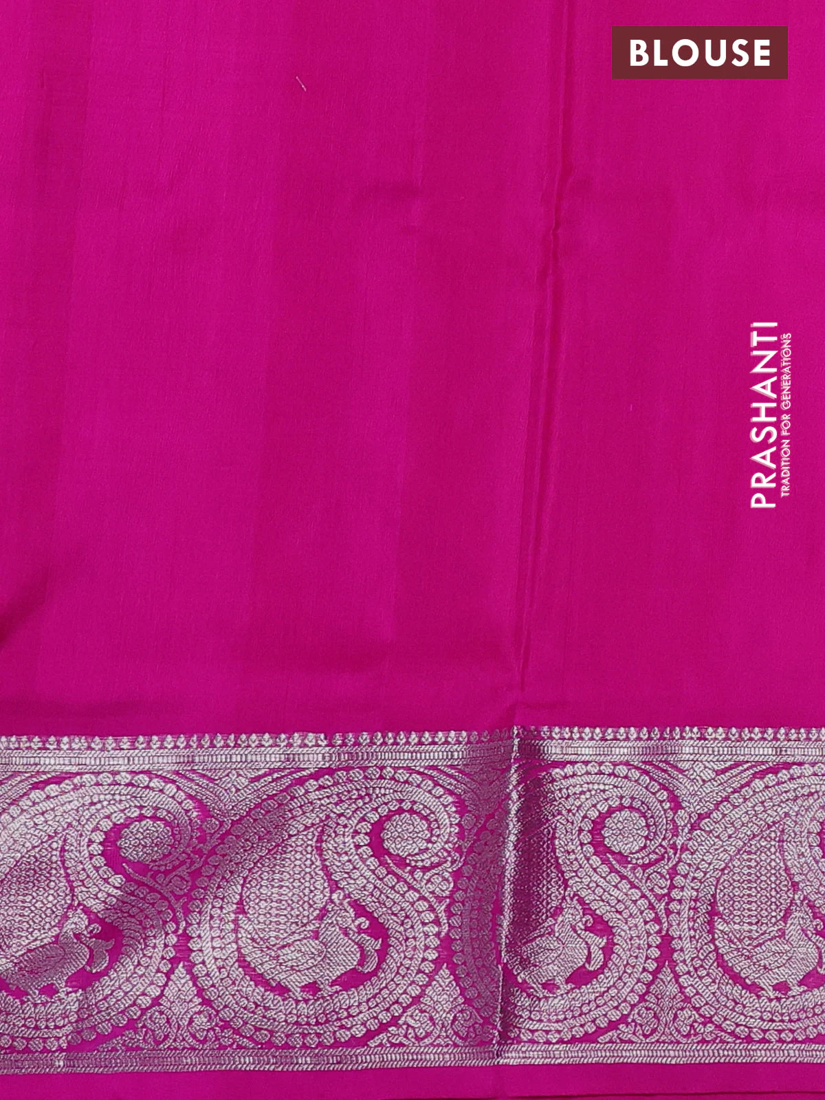 Venkatagiri silk saree dual shade of pinkish orange and pink with silver zari woven buttas and rich silver zari woven paisley border - Image 3