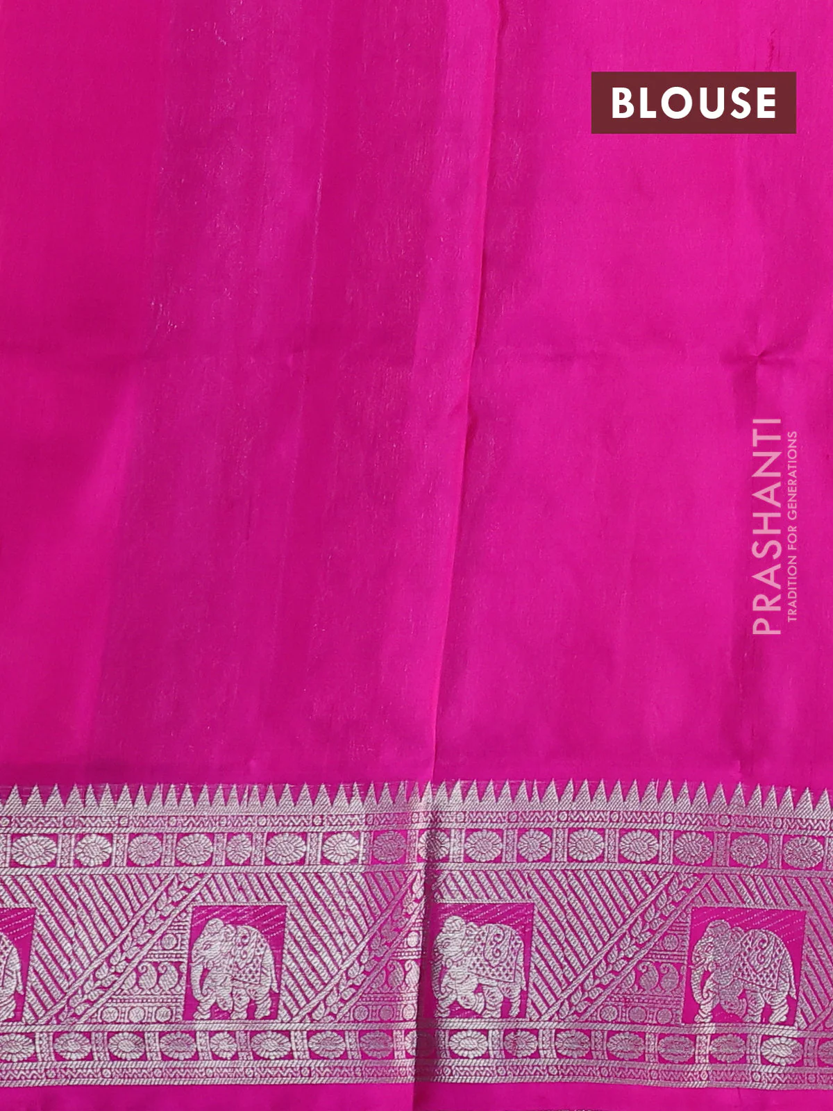 Venkatagiri silk saree dual shade of pinkish orange and pink with silver zari woven buttas and silver zari woven border - Image 4