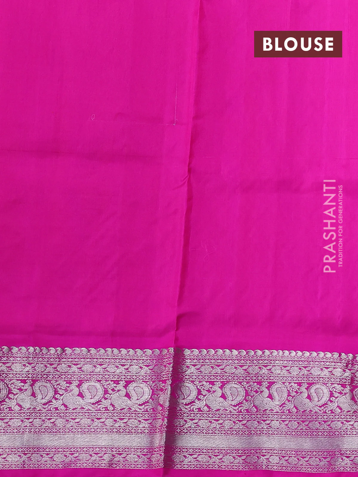 Venkatagiri silk saree dual shade of pinkish orange and pink with silver zari woven buttas and silver zari woven border - Image 4