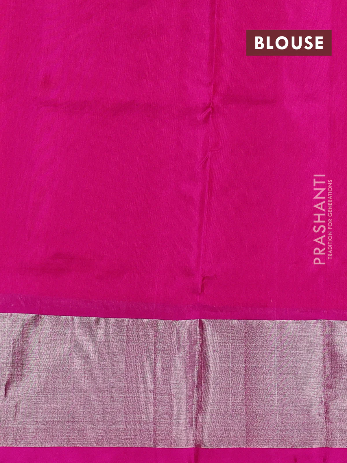 Venkatagiri silk saree dual shade of pinkish orange and pink with silver zari woven buttas and silver zari woven border - Image 4