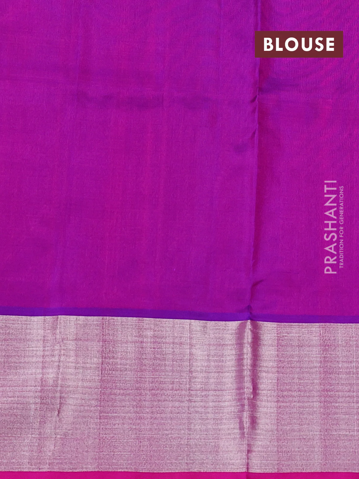 Venkatagiri silk saree dual shade of pinkish orange and pink with silver zari woven buttas and silver zari woven border - Image 4