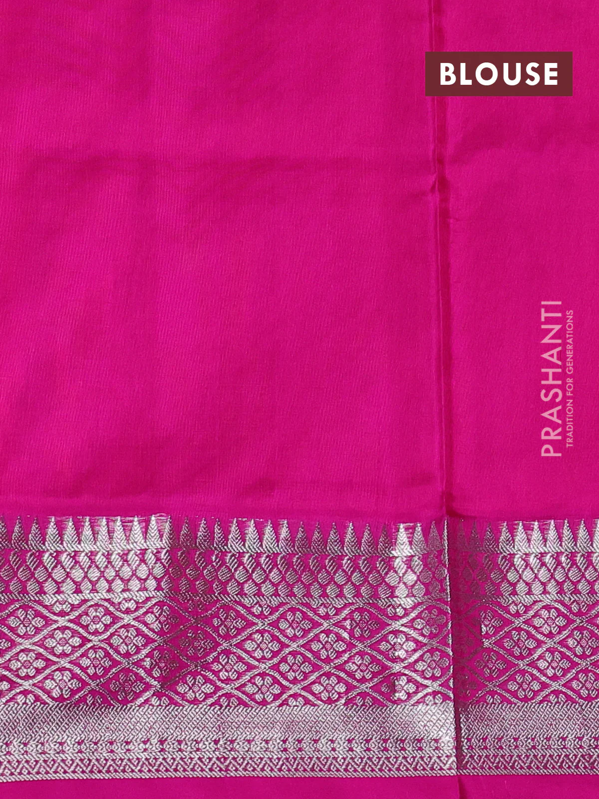 Venkatagiri silk saree dual shade of pinkish orange and pink with silver zari woven buttas and silver zari woven border - Image 4