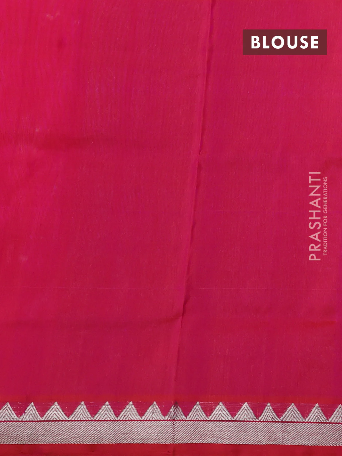 Venkatagiri silk saree dual shade of pinkish orange with allover silver zari checks & buttas and silver zari woven border - Image 4