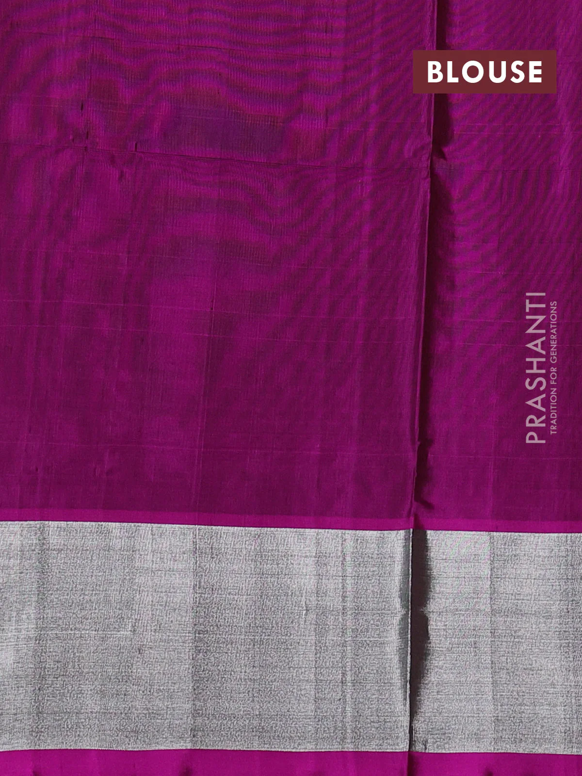 Venkatagiri silk saree green and magenta pink with silver zari woven buttas and silver zari woven border - Image 4