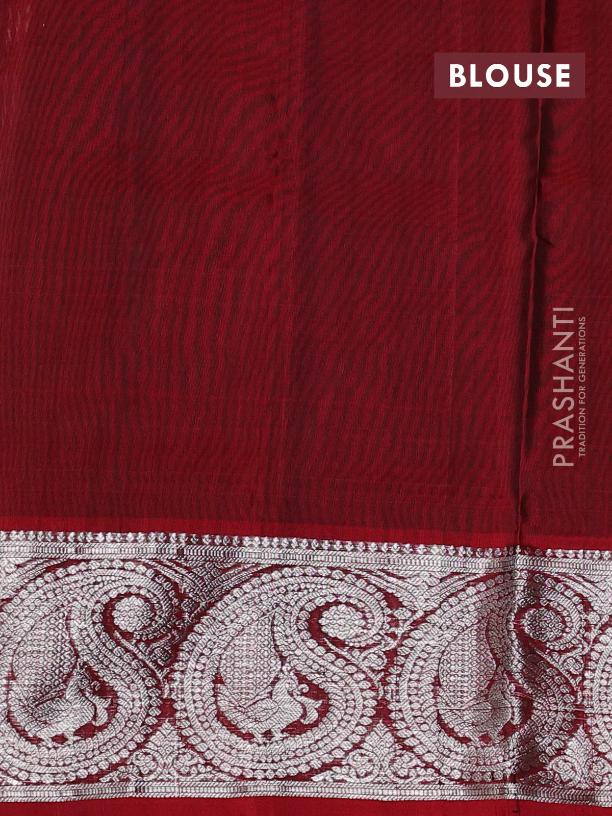 Venkatagiri silk saree green and maroon with silver zari woven buttas and silver zari woven border - Image 4