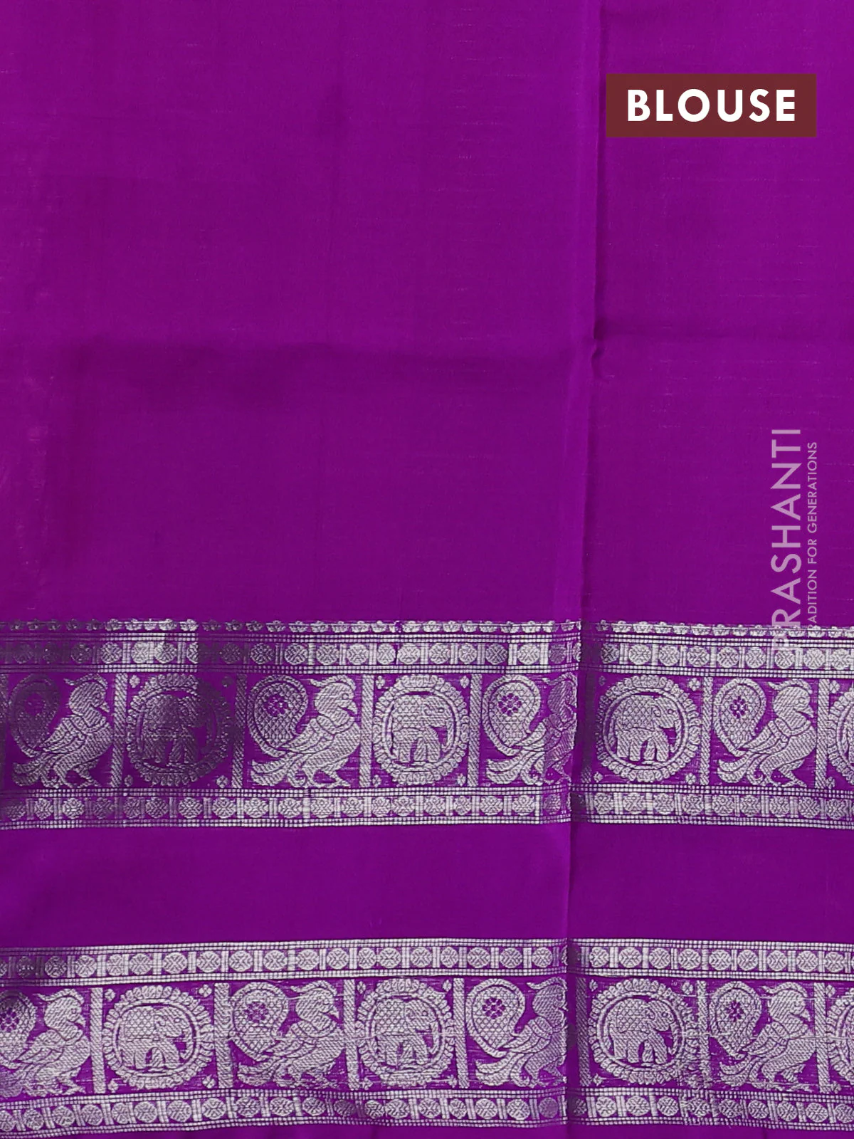 Venkatagiri silk saree light pink and purple with allover silver zari checks & buttas and long rettapet silver zari woven border - Image 4