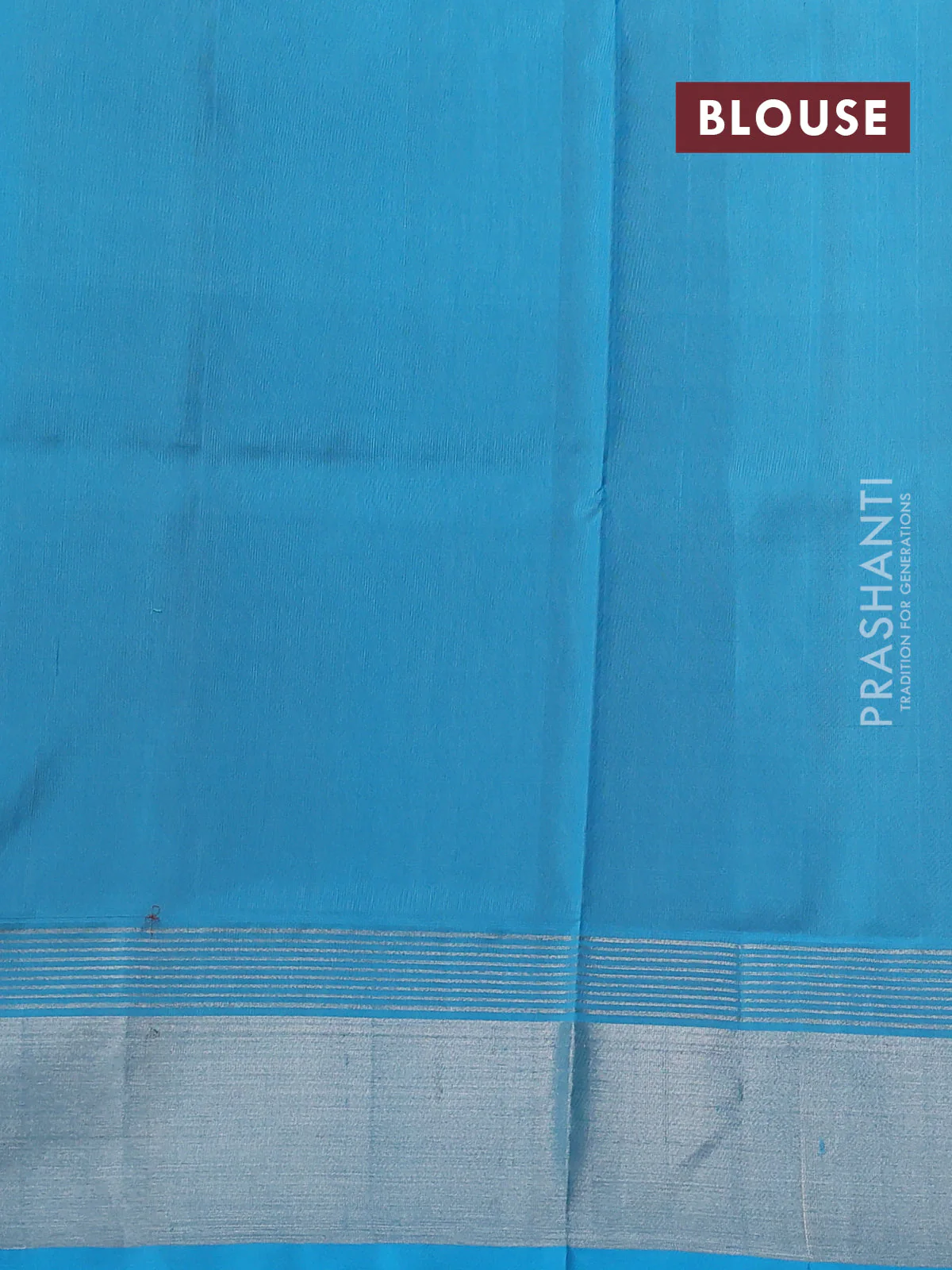 Venkatagiri silk saree orange and light blue with silver zari woven buttas and silver zari woven border - Image 4