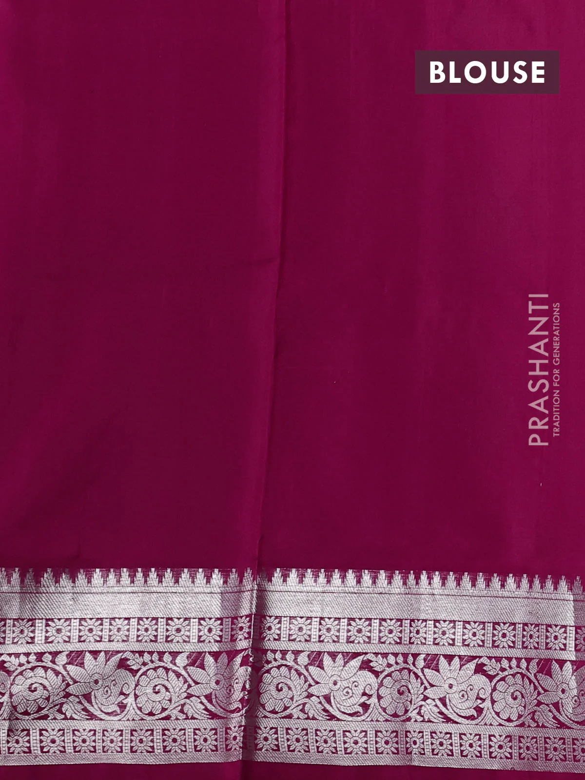 Venkatagiri silk saree pink and red with silver zari woven buttas and silver zari woven border - Image 4