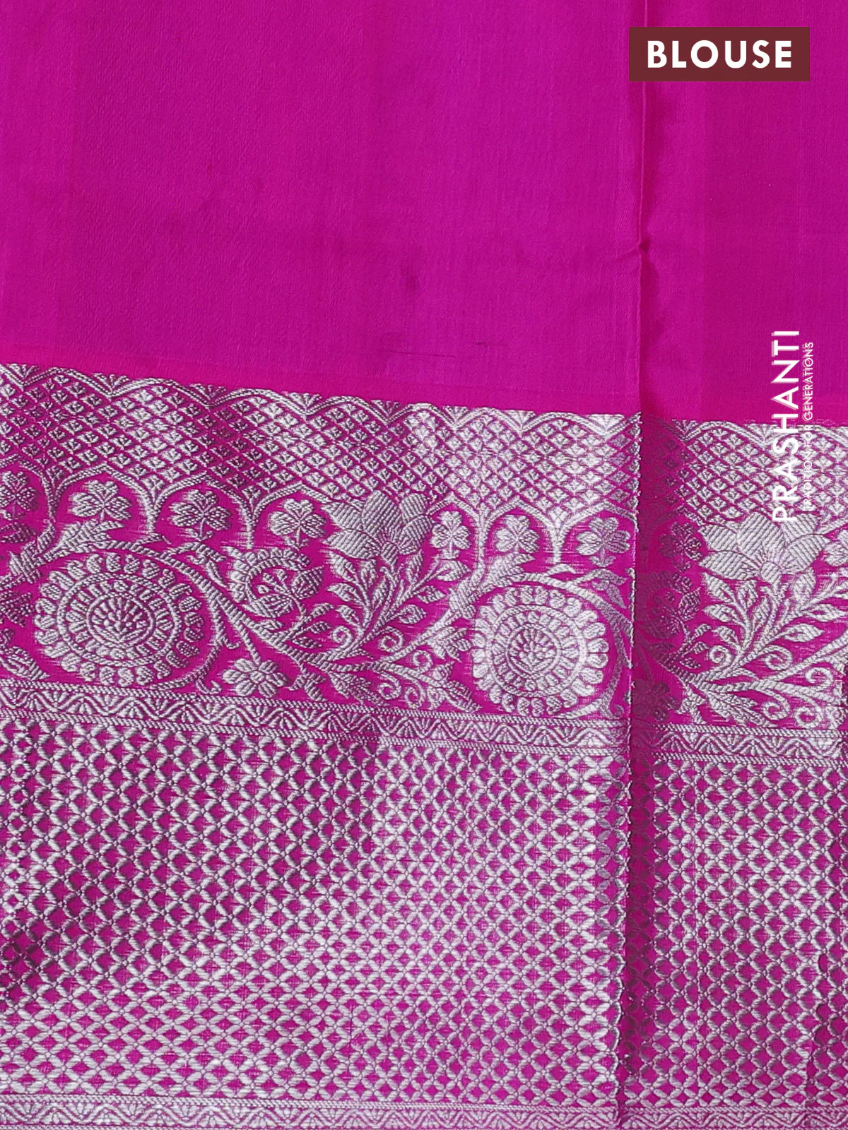 Venkatagiri silk saree purple and pink with allover silver zari weaves & buttas and long silver zari woven border - Image 3