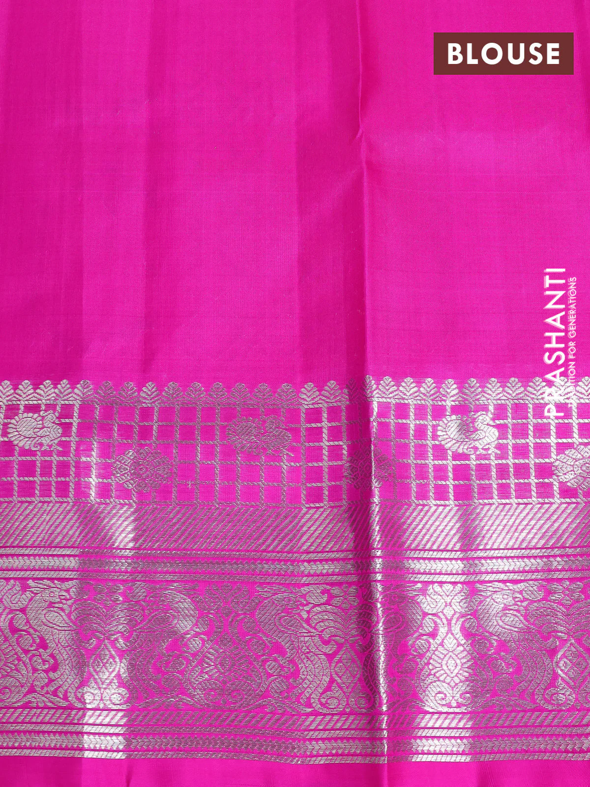 Venkatagiri silk saree purple and pink with silver zari woven buttas and silver zari woven border - Image 4