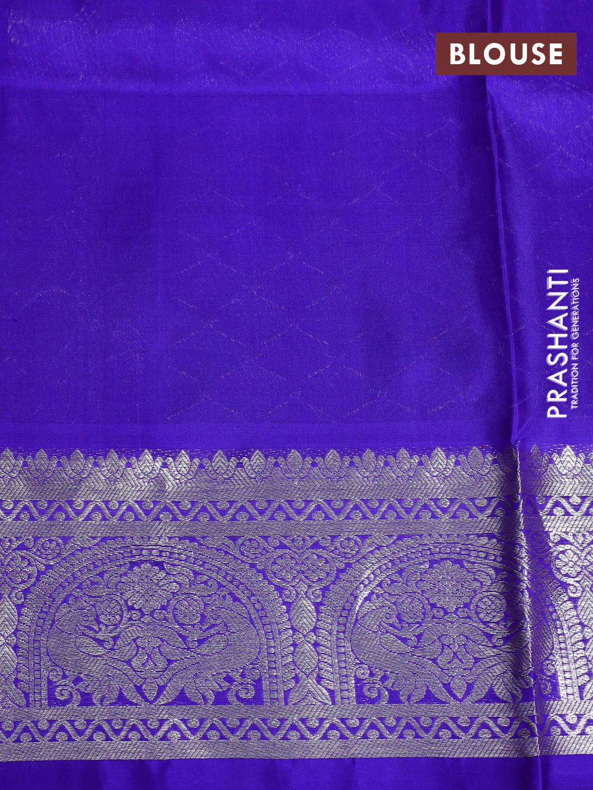 Venkatagiri silk saree red and blue with silver zari woven buttas and silver zari woven border - Image 4