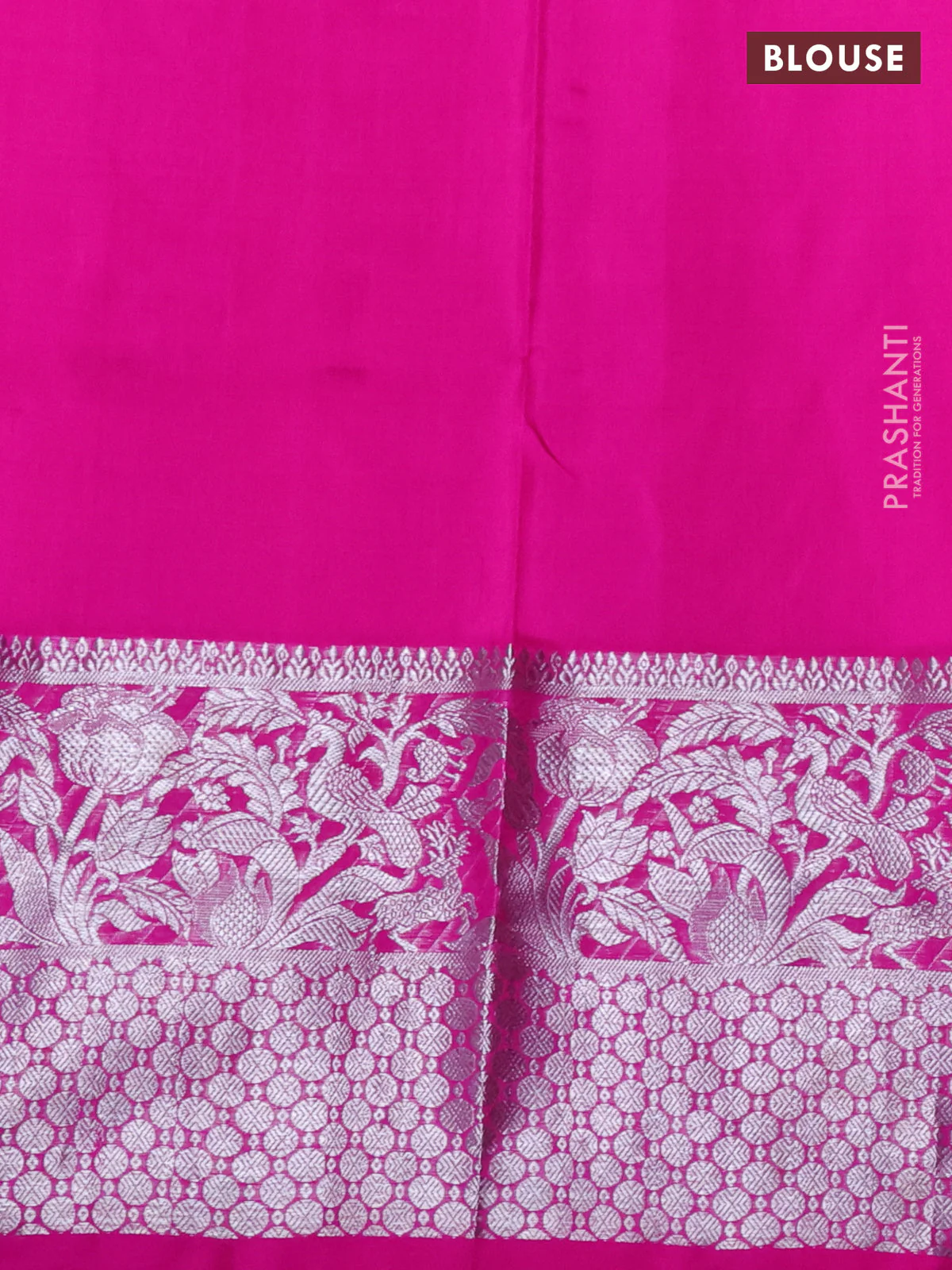Venkatagiri silk saree red and pink with silver & gold zari woven buttas and long silver zari woven border - Image 4