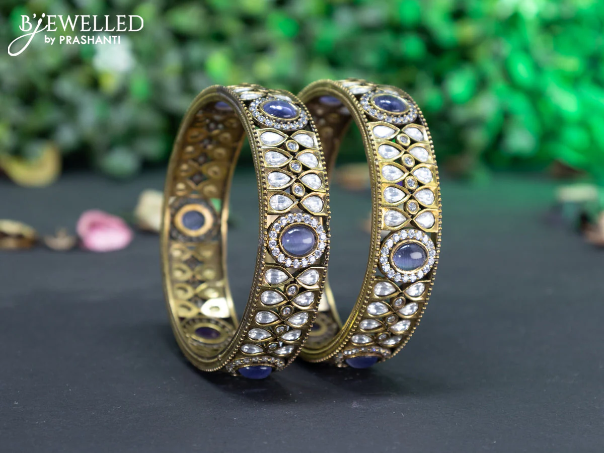 Victorian bangle with violet and cz stones - Image 2