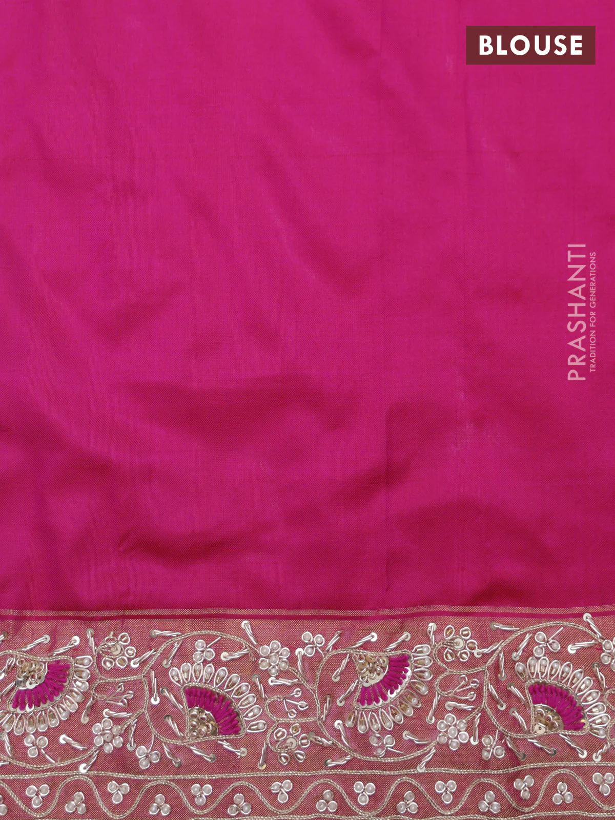 Violet-Pink Pochampally silk saree with allover ikat weaves and Embroidered border - Image 6