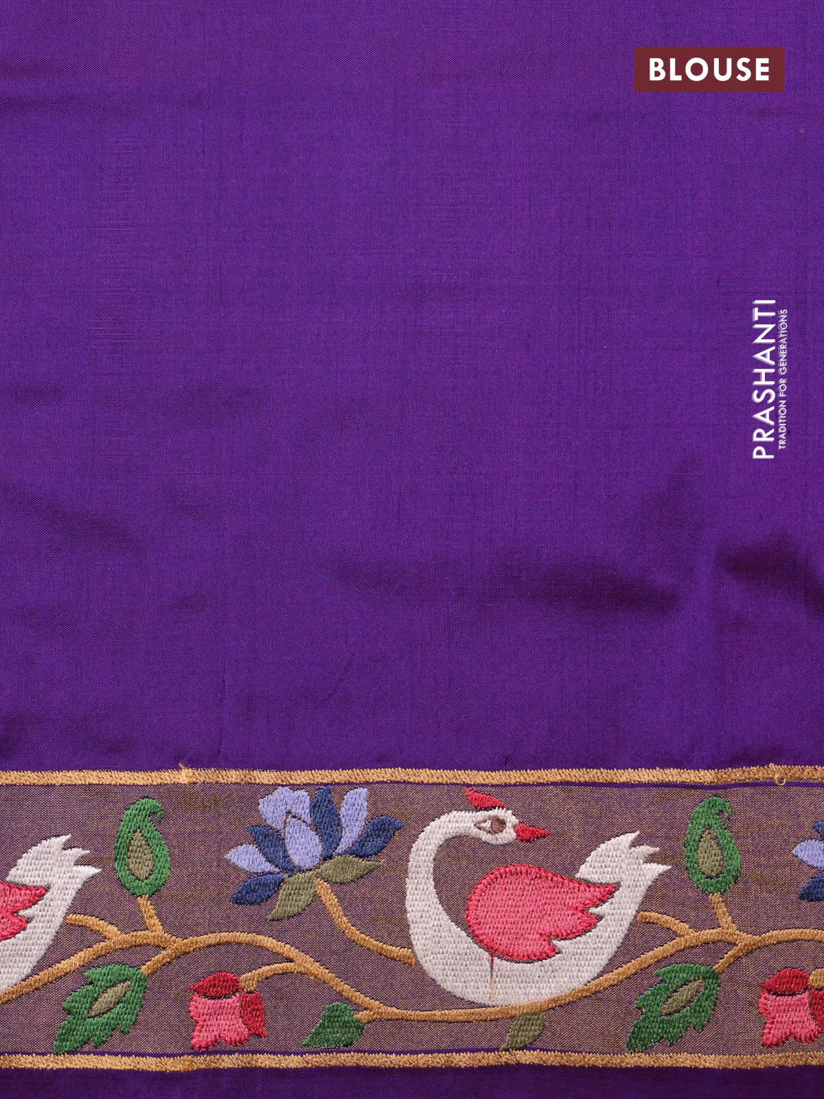Violet & Pink Pochampally Silk saree with Border Embroidery - Image 7