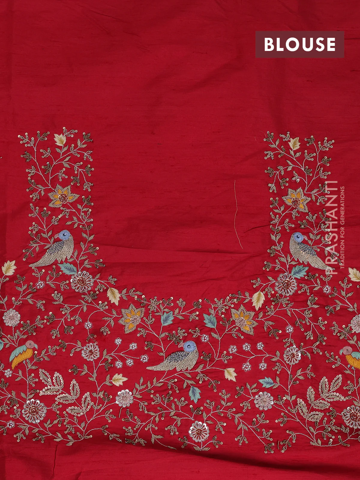 Violet-Red Pure Patan Patola Silk Saree With Horse & Elephant Motifs And Intricate Embroidery Border & Work Blouse - Image 6
