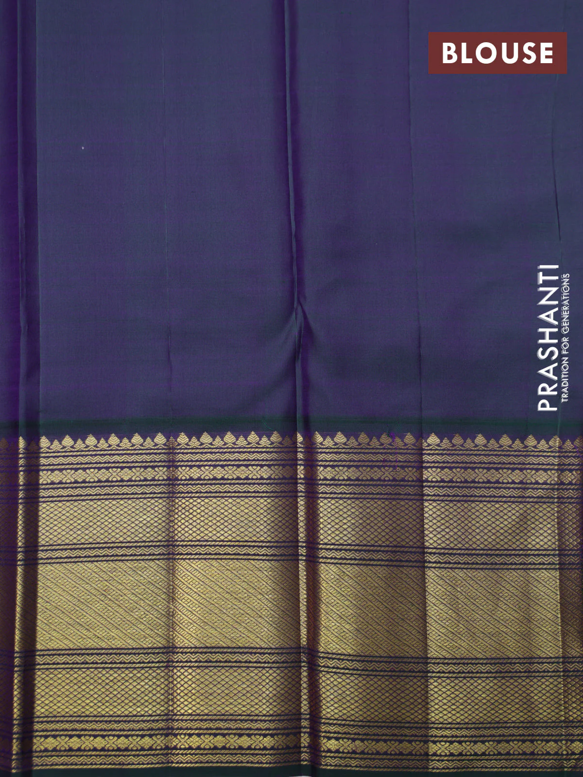Yellow-Peacock green Pure kanchipuram silk saree With zari woven buttas - Image 6