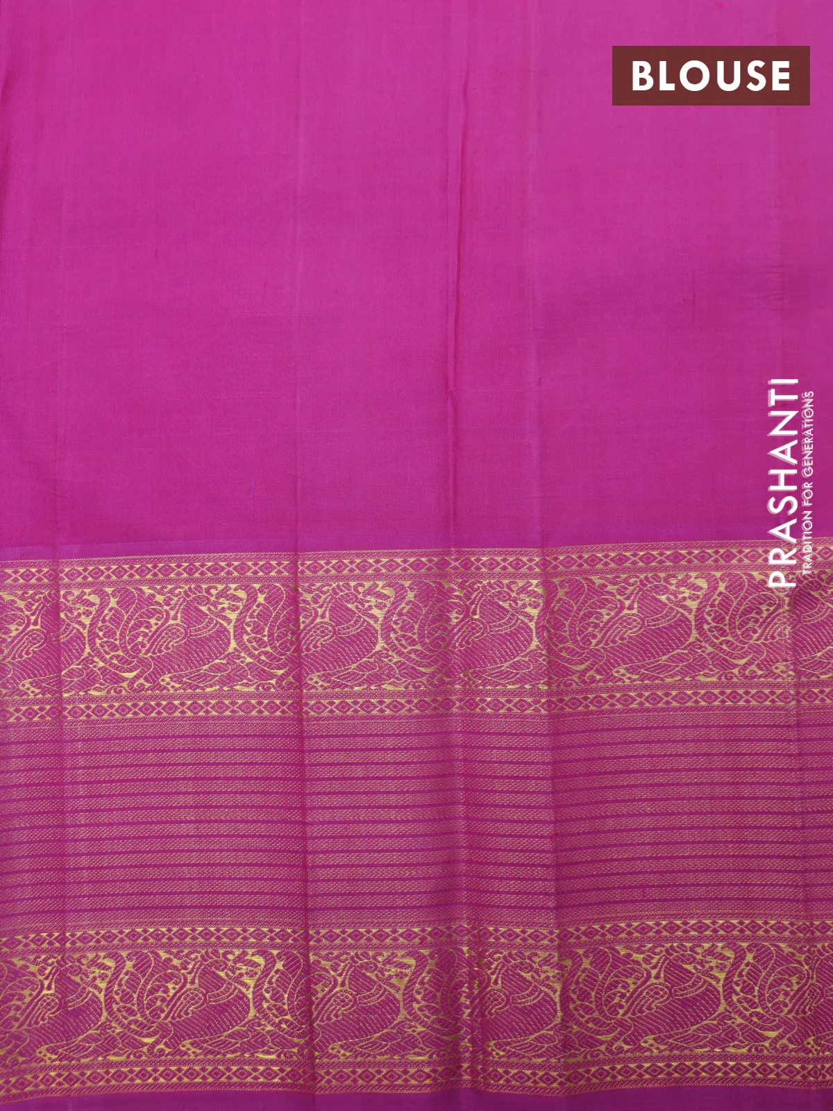 Yellow-Purple Pure Kanchipuram Silk Saree With Allover Zari woven Brocade weaves - Image 6