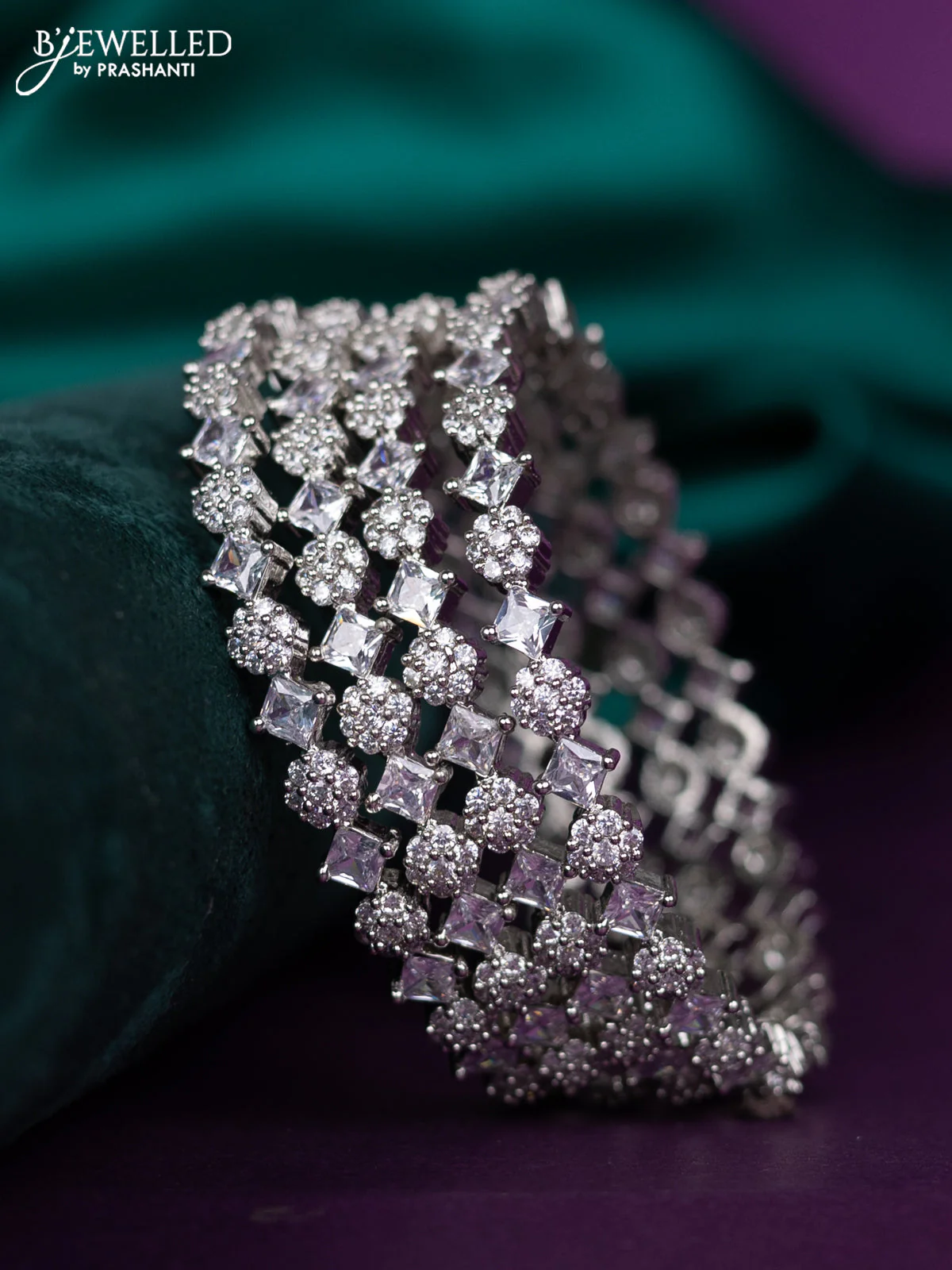 zircon bangle with cz stones