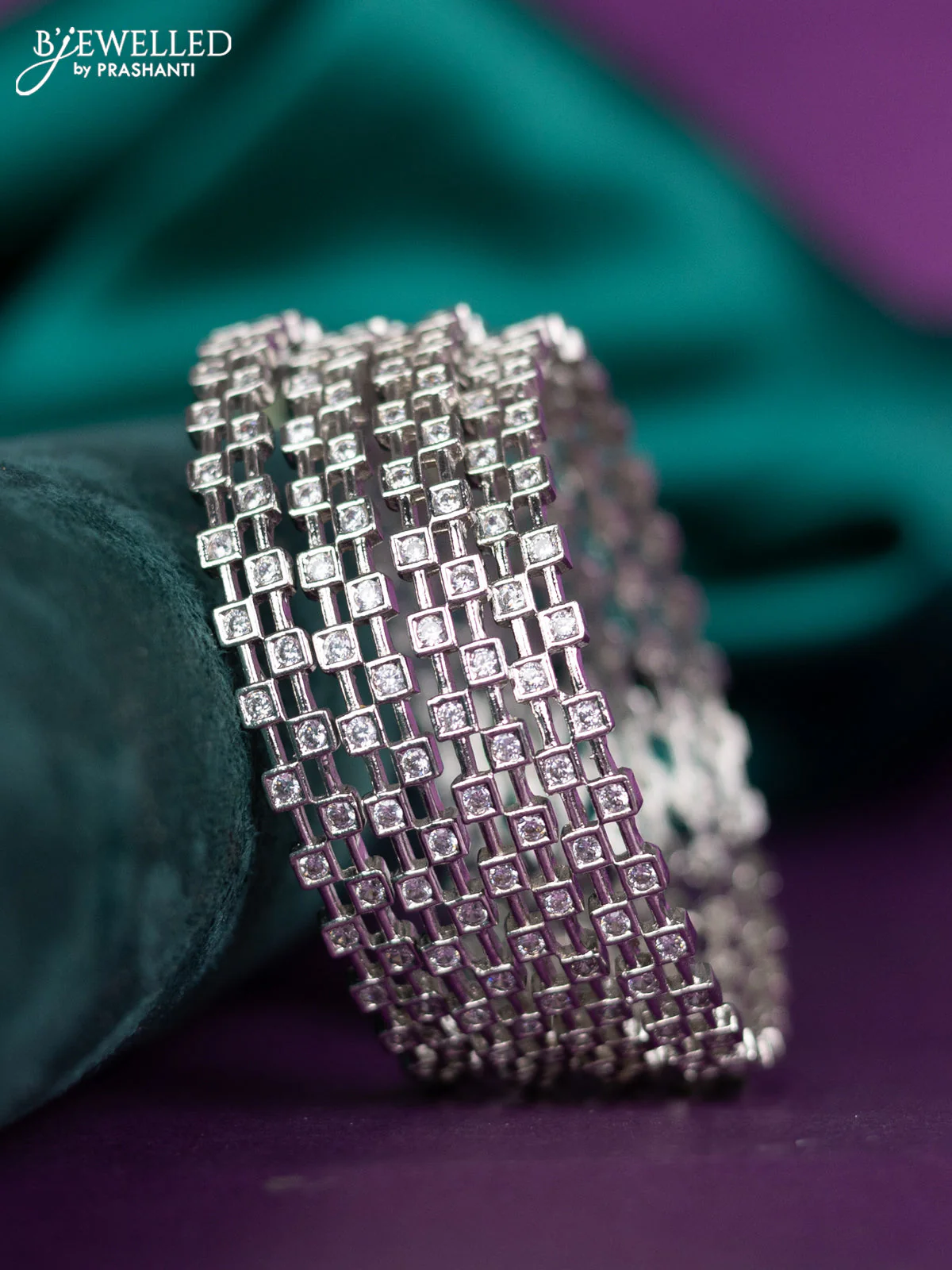 zircon bangle with cz stones