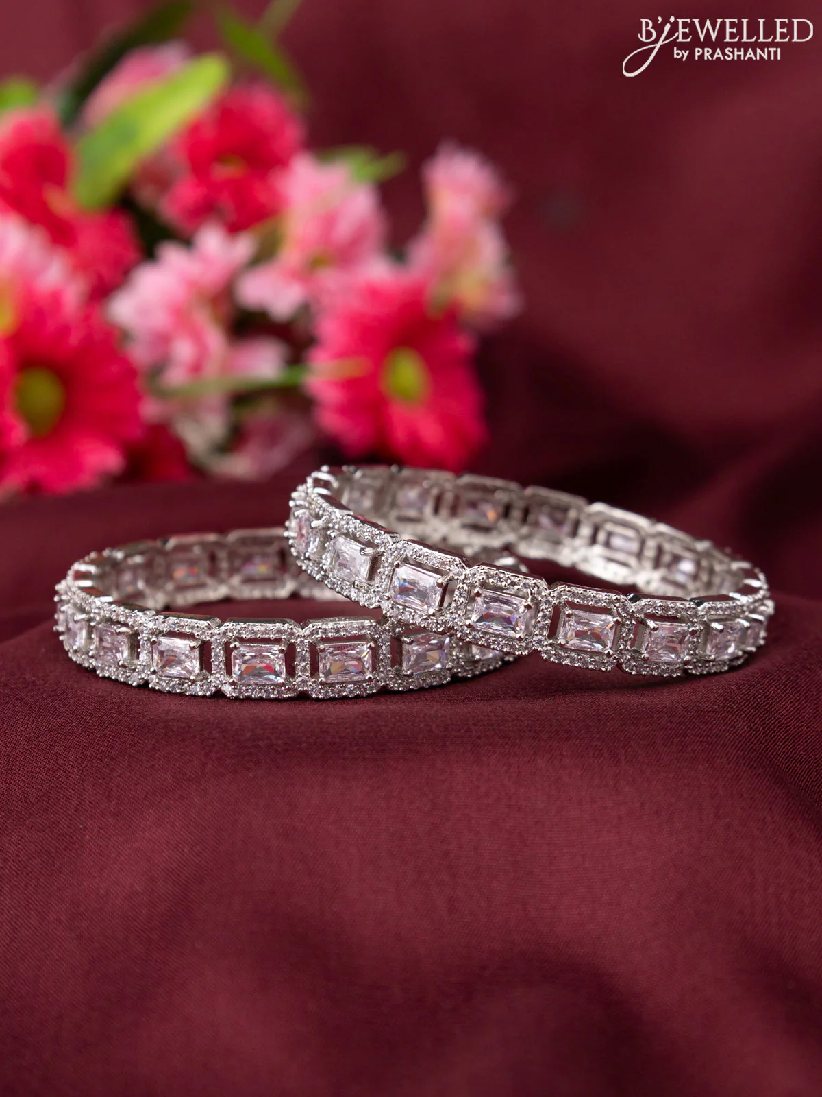 Zircon bangle with cz stones