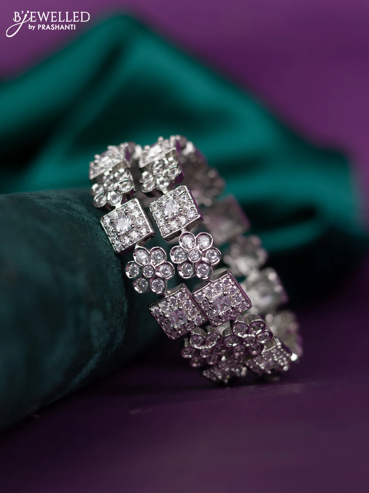 zircon bangle with cz stones