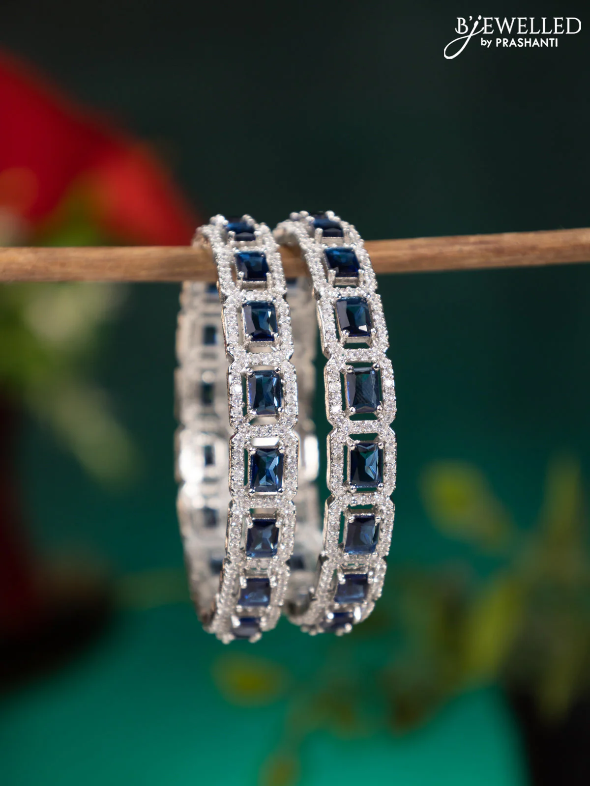 Zircon bangle with sapphire and cz stones