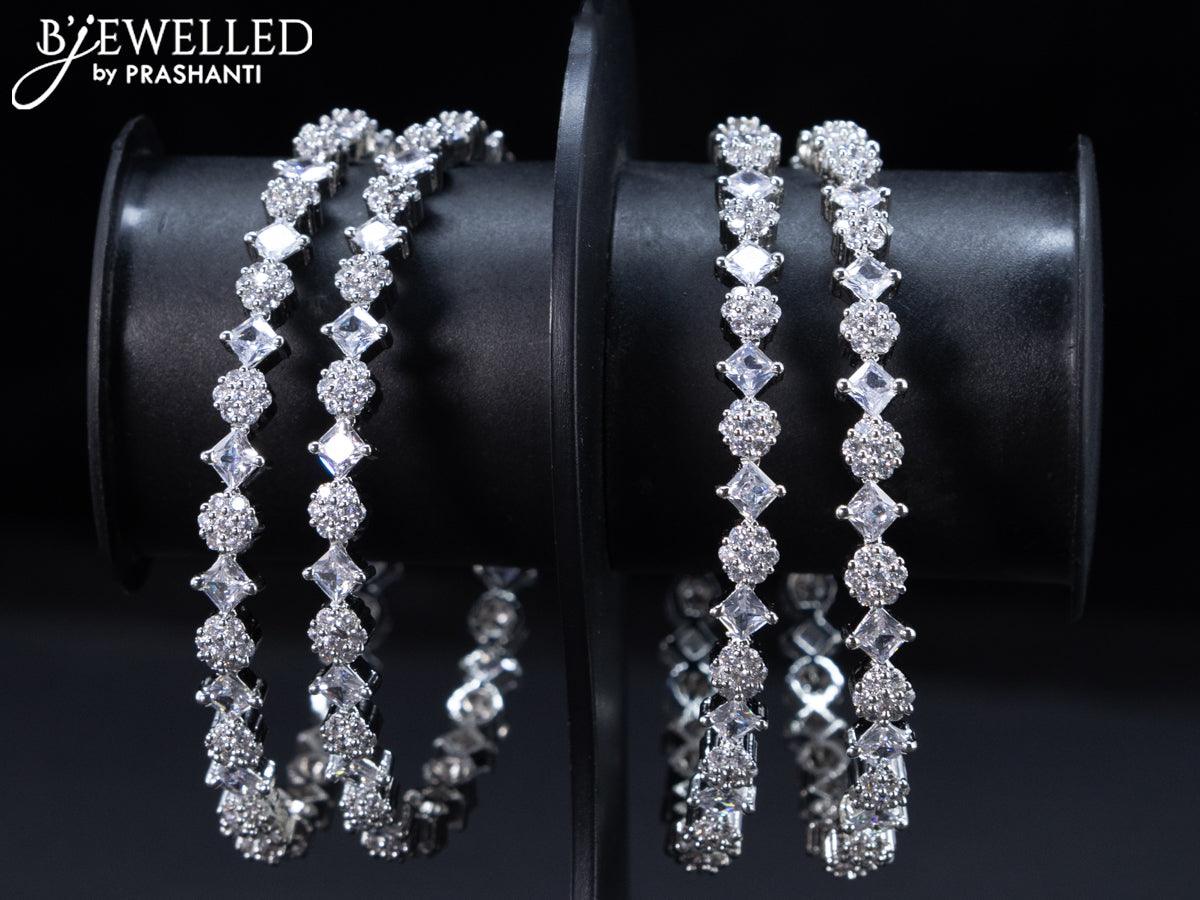 Zircon bangles floral design with cz stones - Image 2